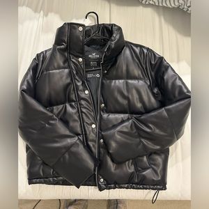 Leather Puffer jacket